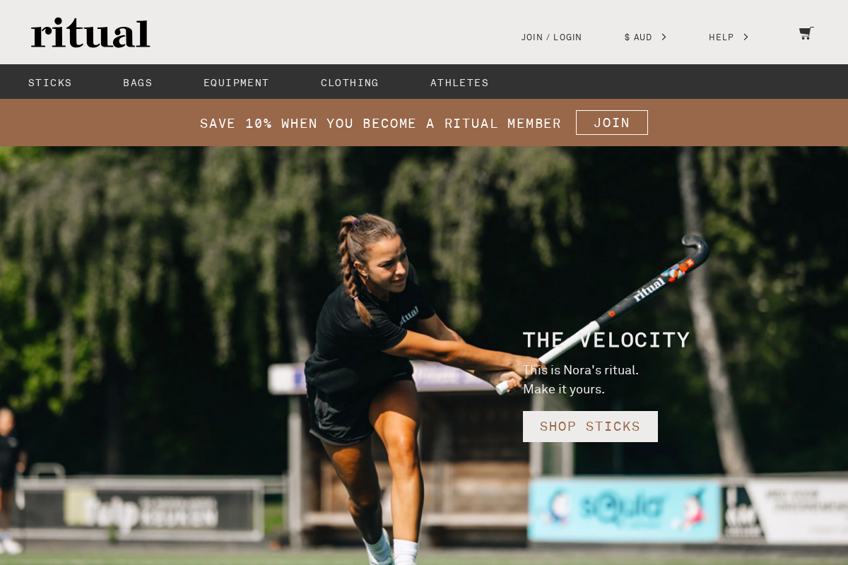Ritualhockey homepage screenshot