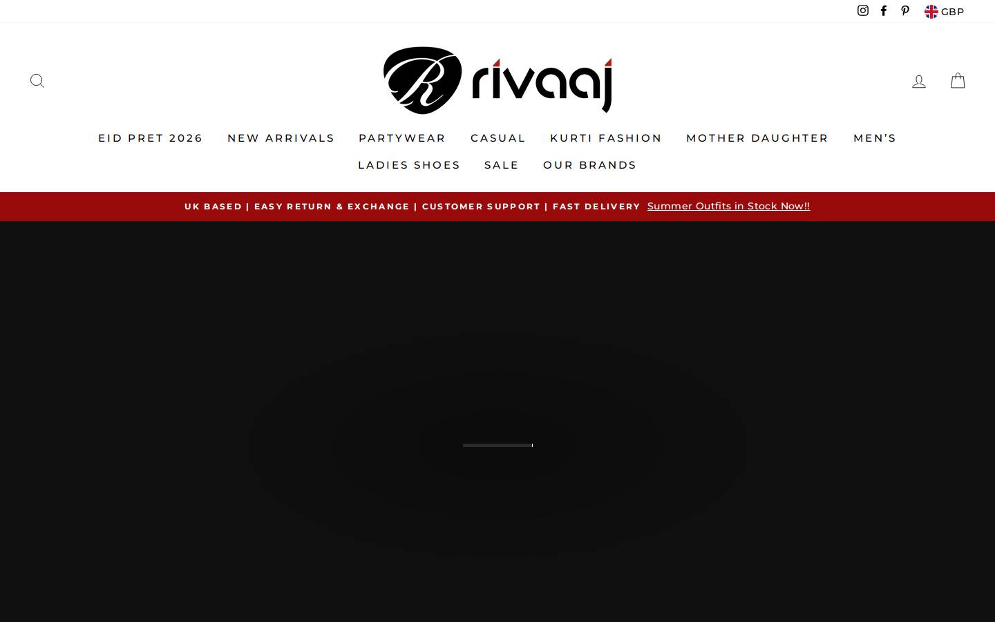rivaaj.co.uk homepage screenshot