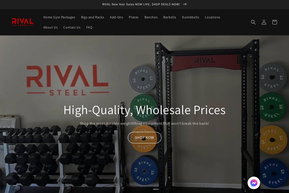 rivalsteelfitness.com homepage screenshot