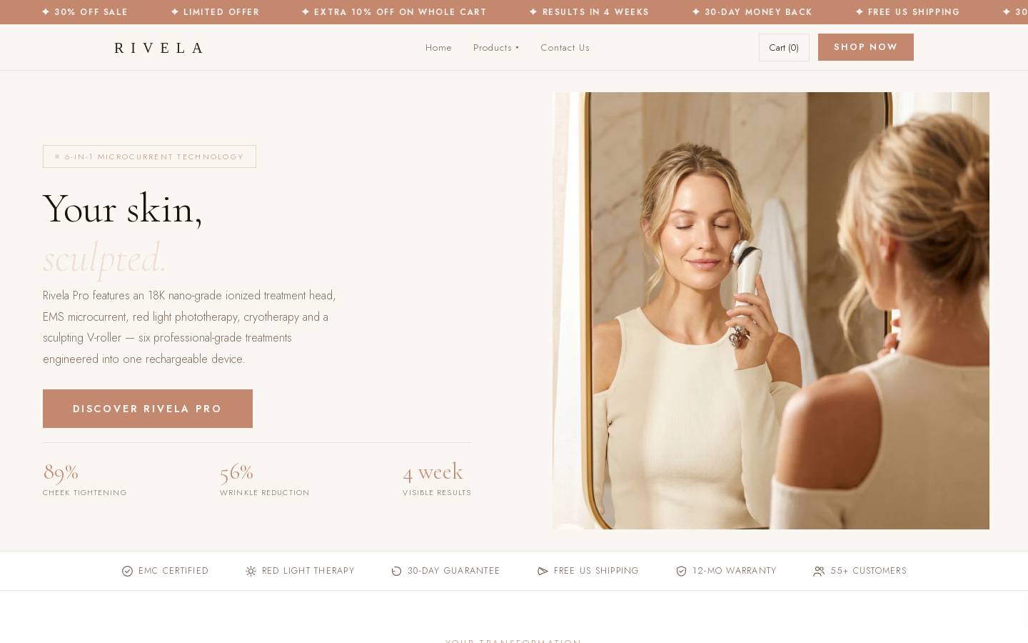 Rivela homepage screenshot