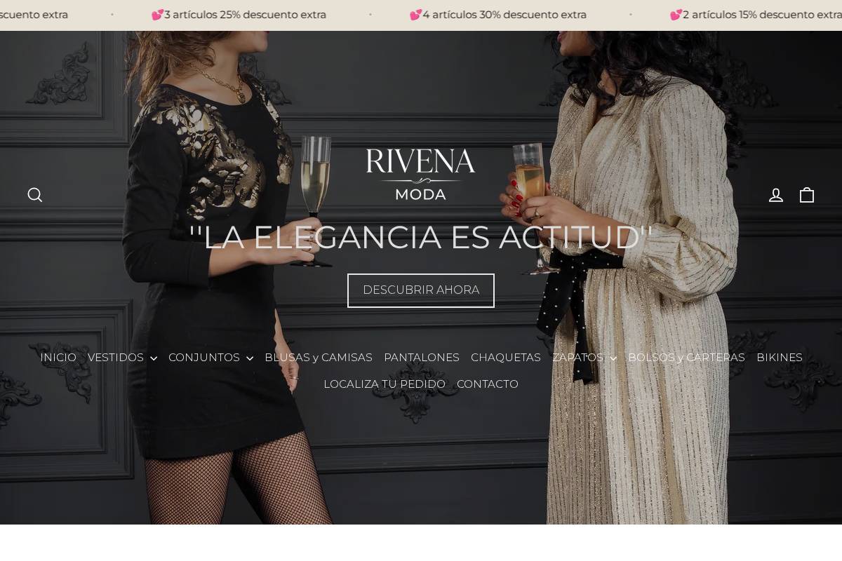 rivenamoda.com homepage screenshot