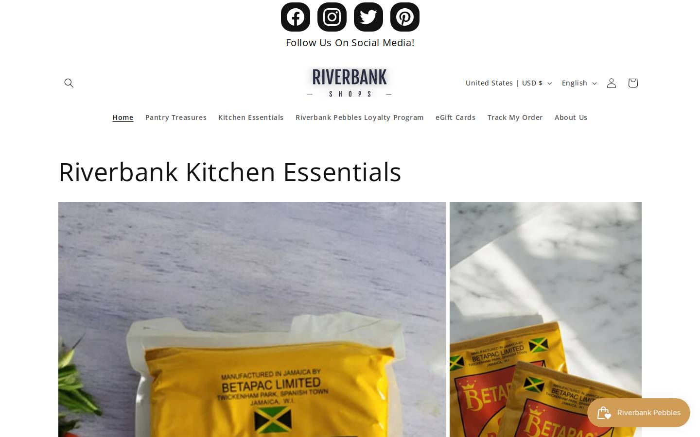 riverbankshops.ca homepage screenshot