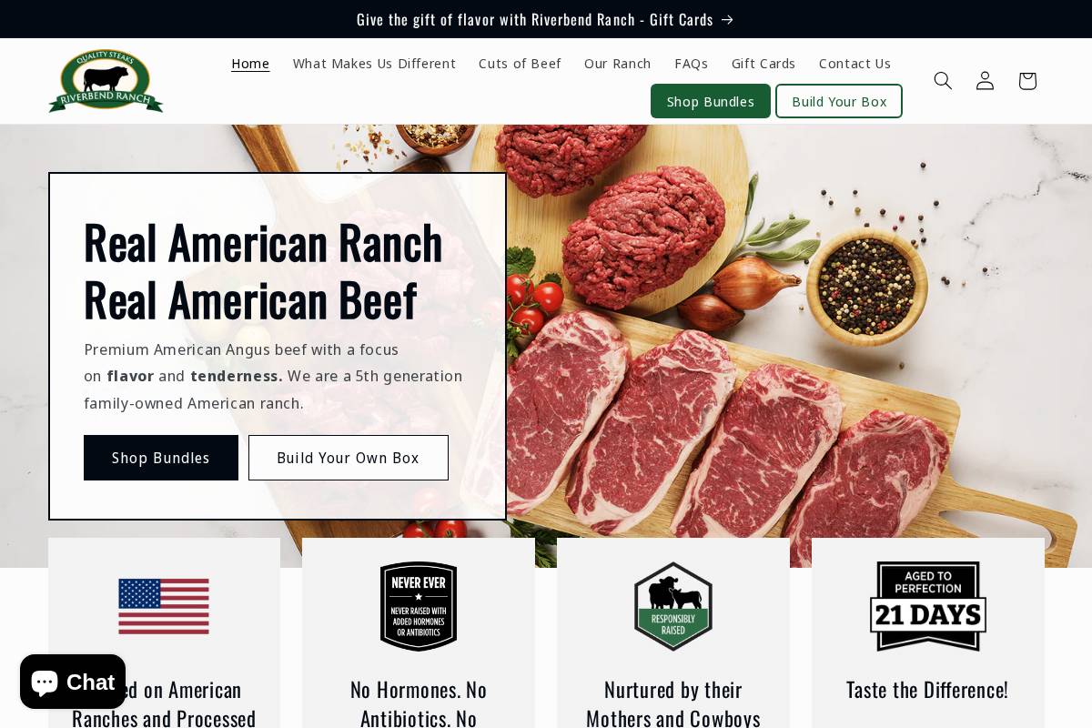 Riverbendranch homepage screenshot