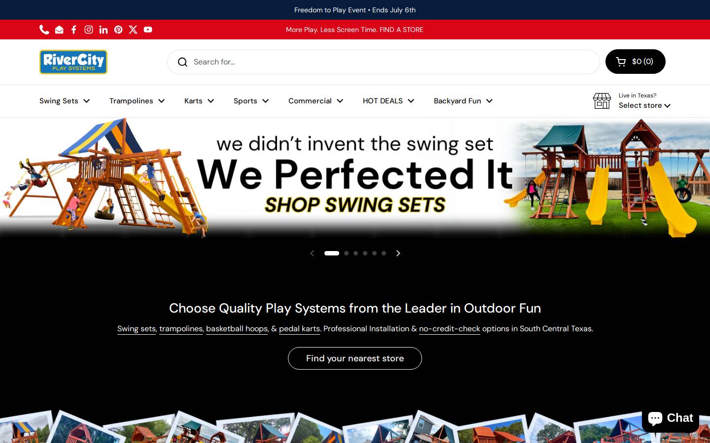 rivercityplay.com homepage screenshot