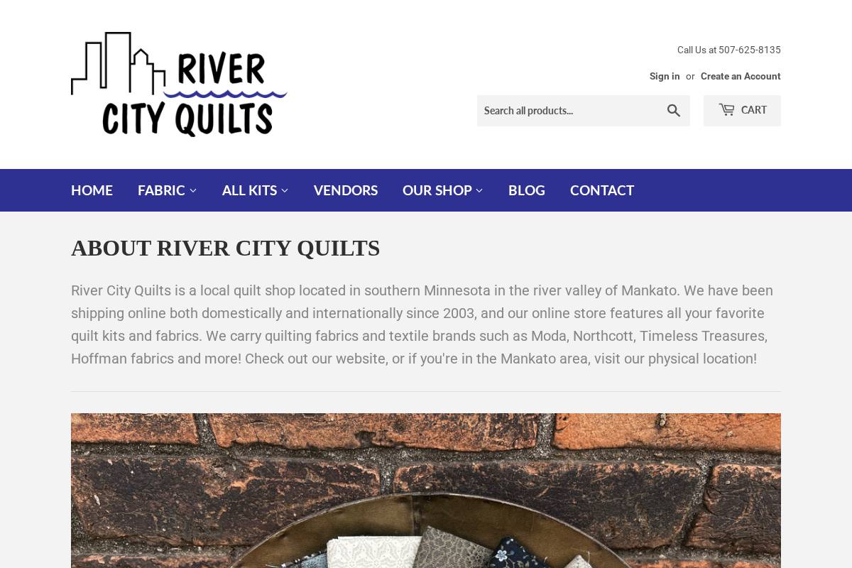 rivercityquilts.com homepage screenshot