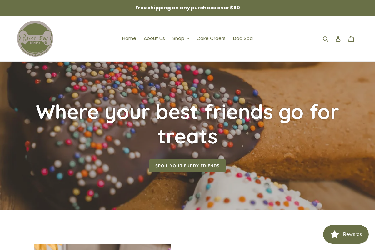 River Dog Bakery homepage screenshot