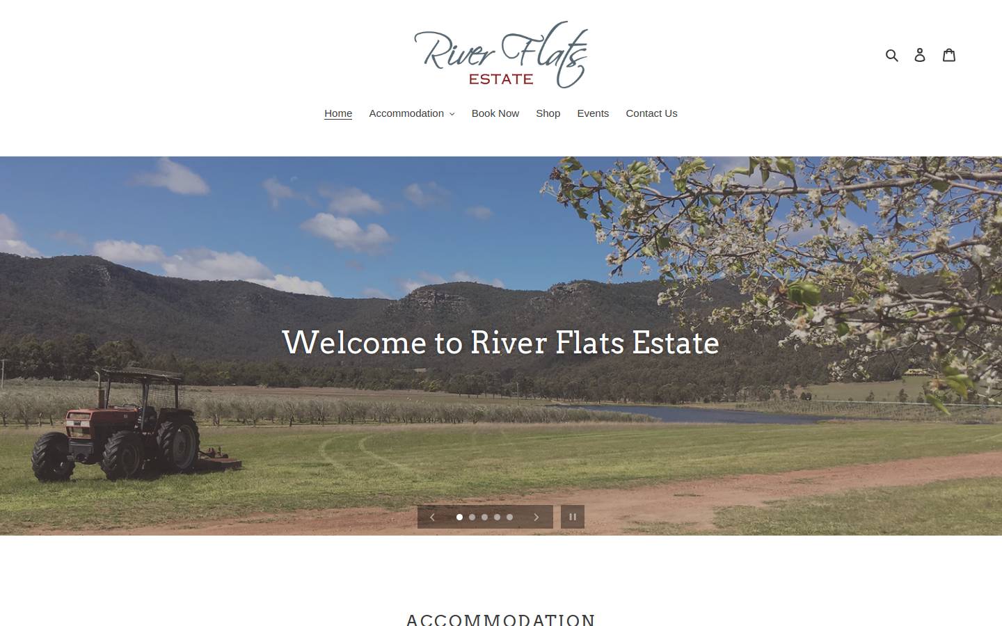 riverflatsestate.com.au homepage screenshot