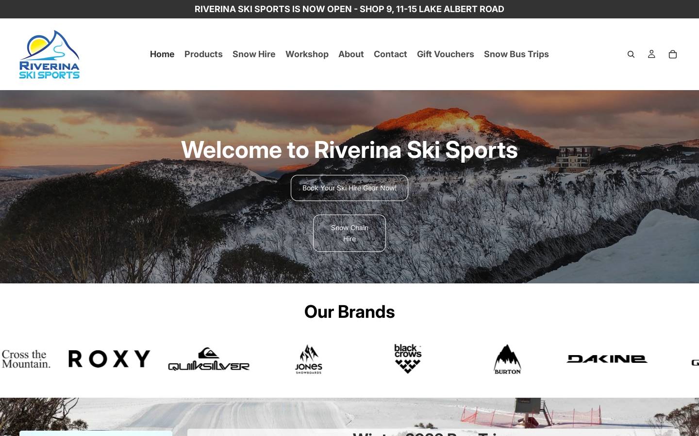 riverinaskisports.com.au homepage screenshot