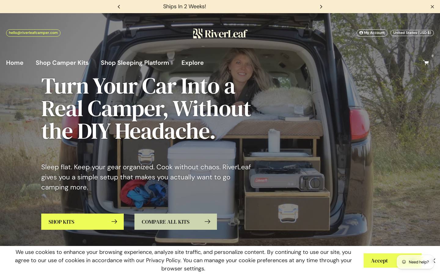 riverleafcamper.com homepage screenshot