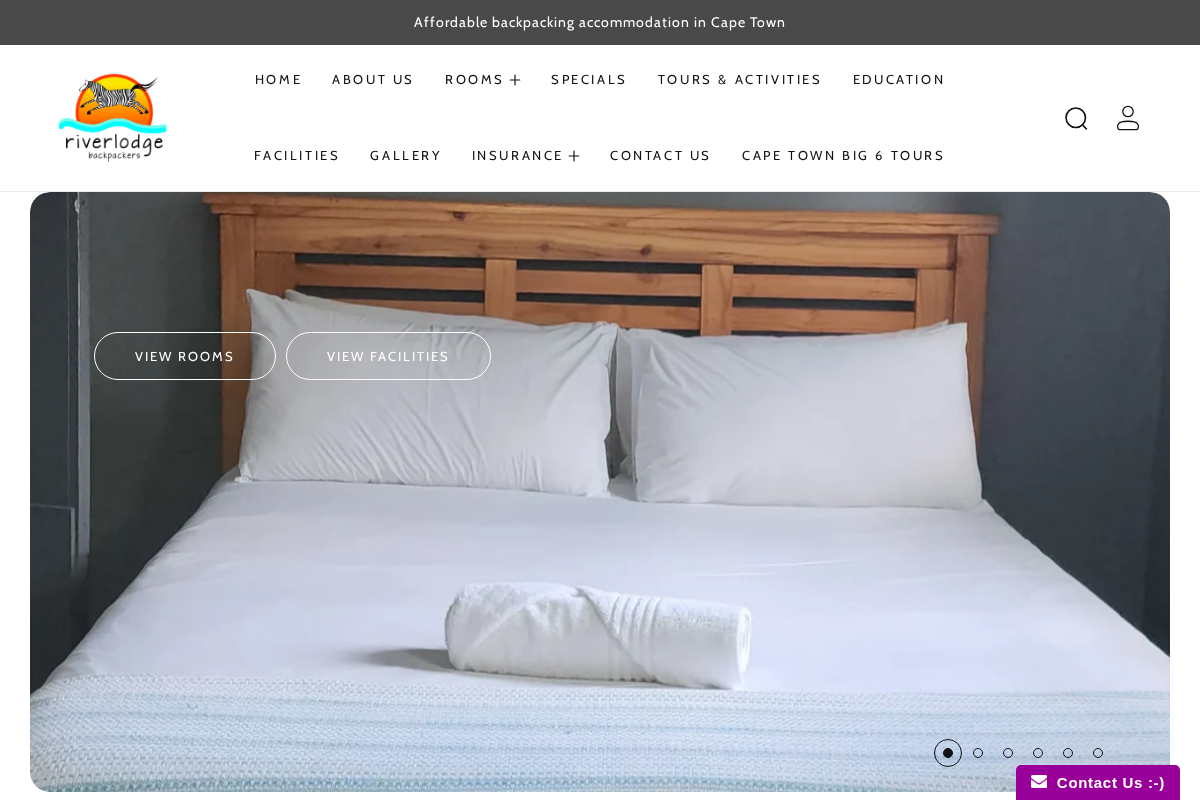 Riverlodge Backpackers homepage screenshot