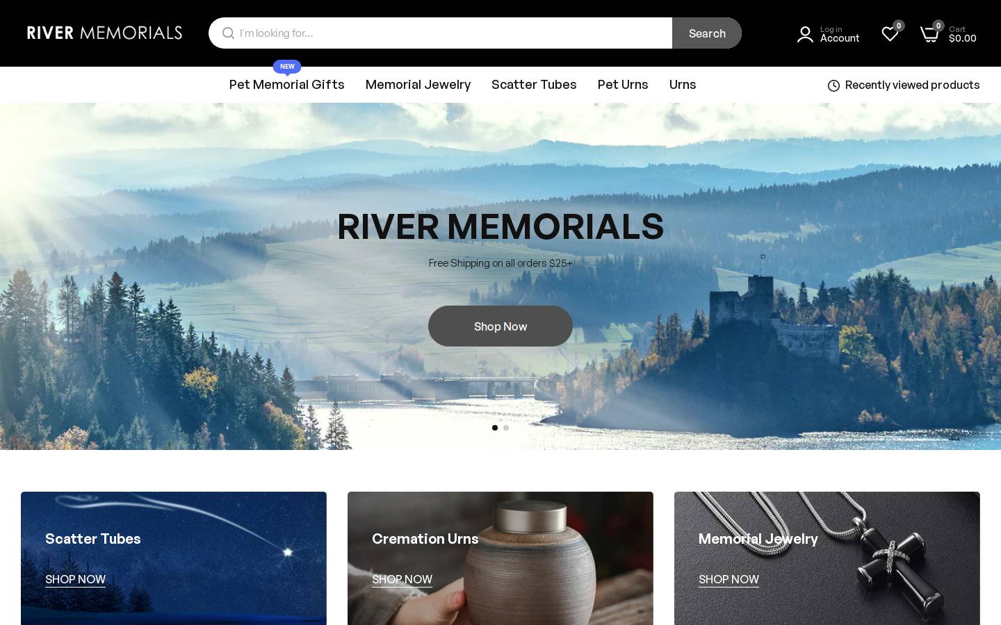 rivermemorials.com homepage screenshot