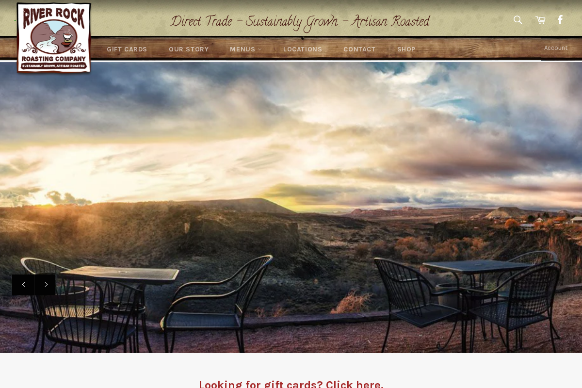 River Rock Roasting Co homepage screenshot