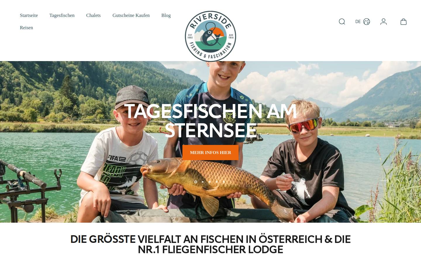riverside-fishing.com homepage screenshot