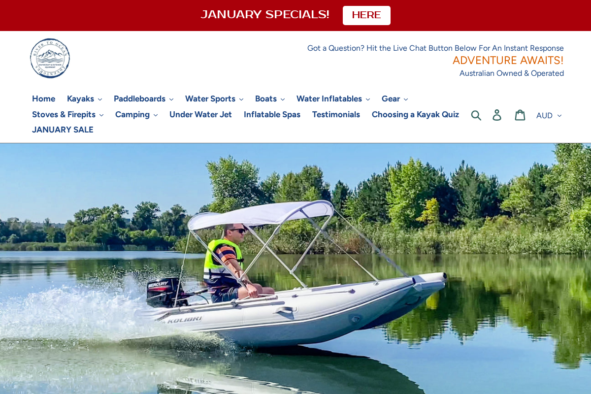 Rivertooceanadventures homepage screenshot