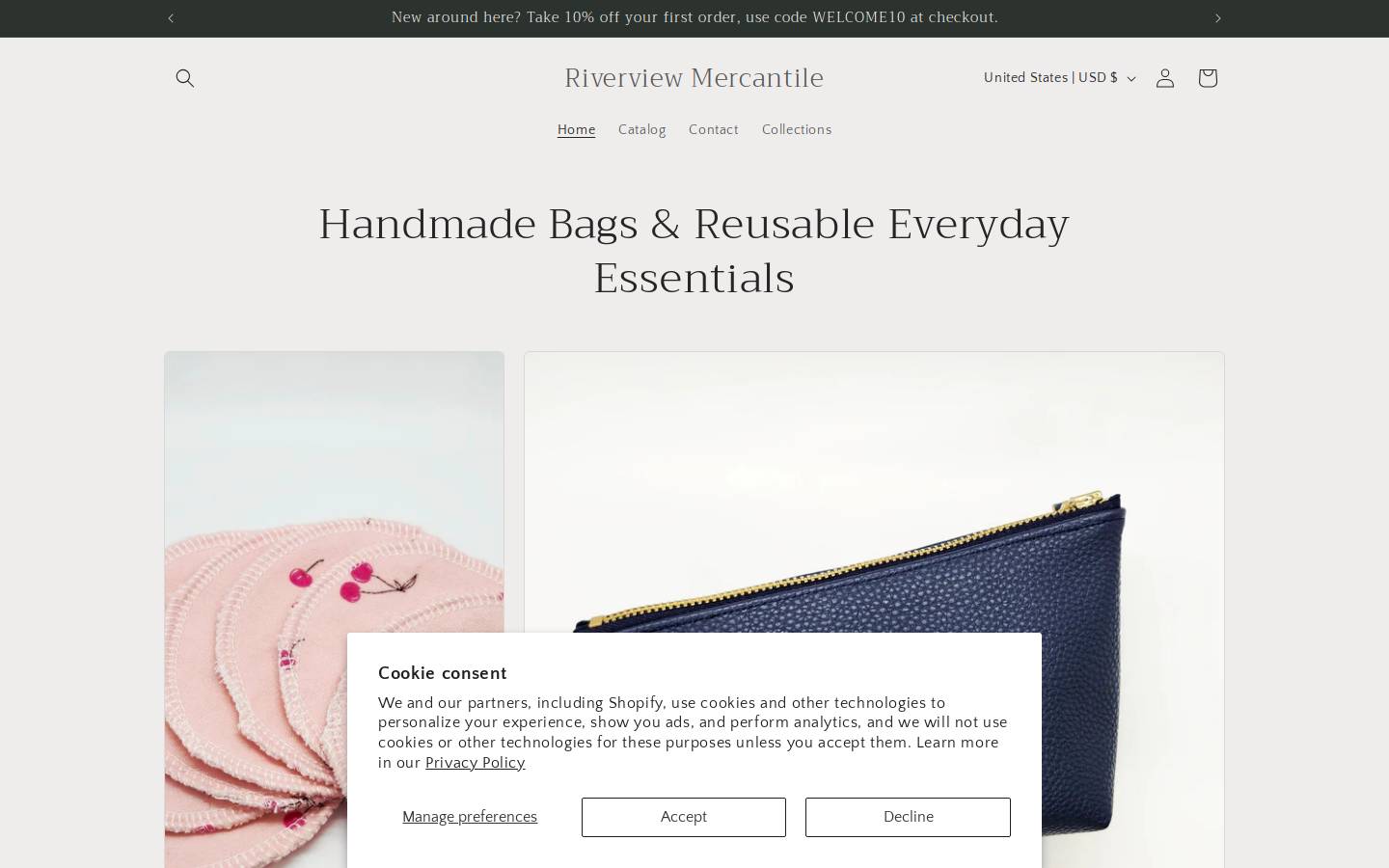 riverviewmercantile.com homepage screenshot