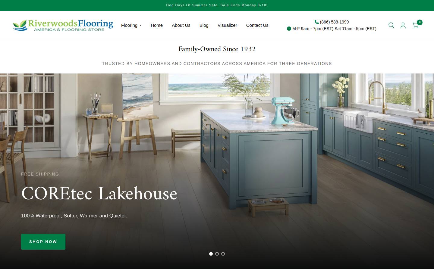 Riverwoodsflooring homepage screenshot