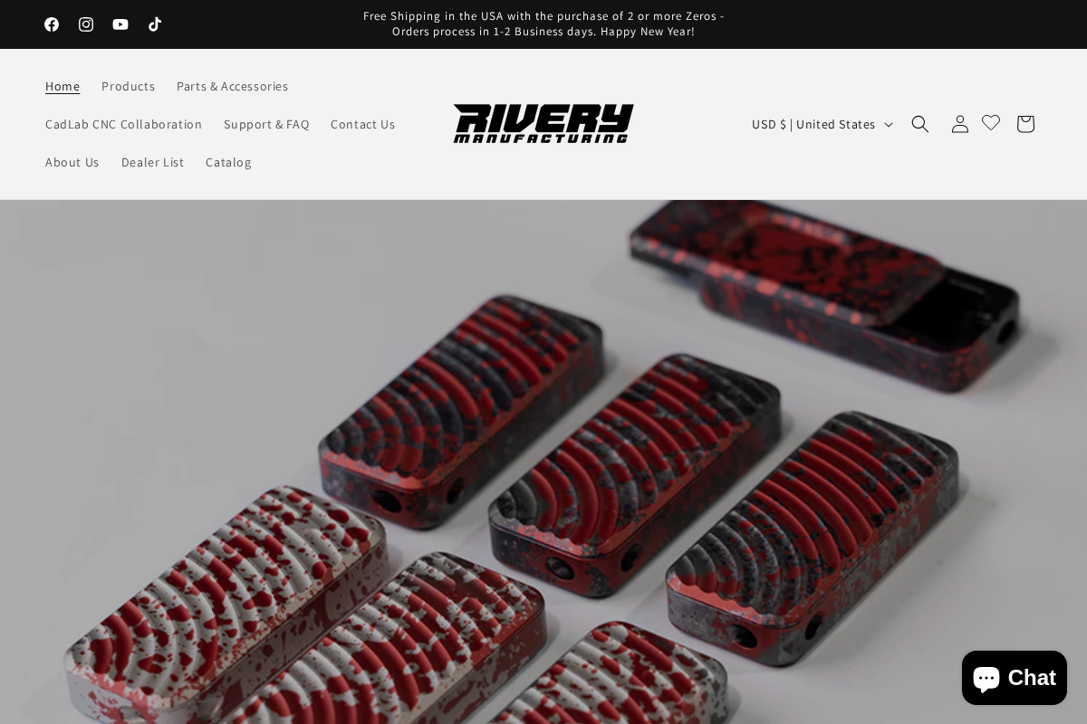 RiveryMFG homepage screenshot