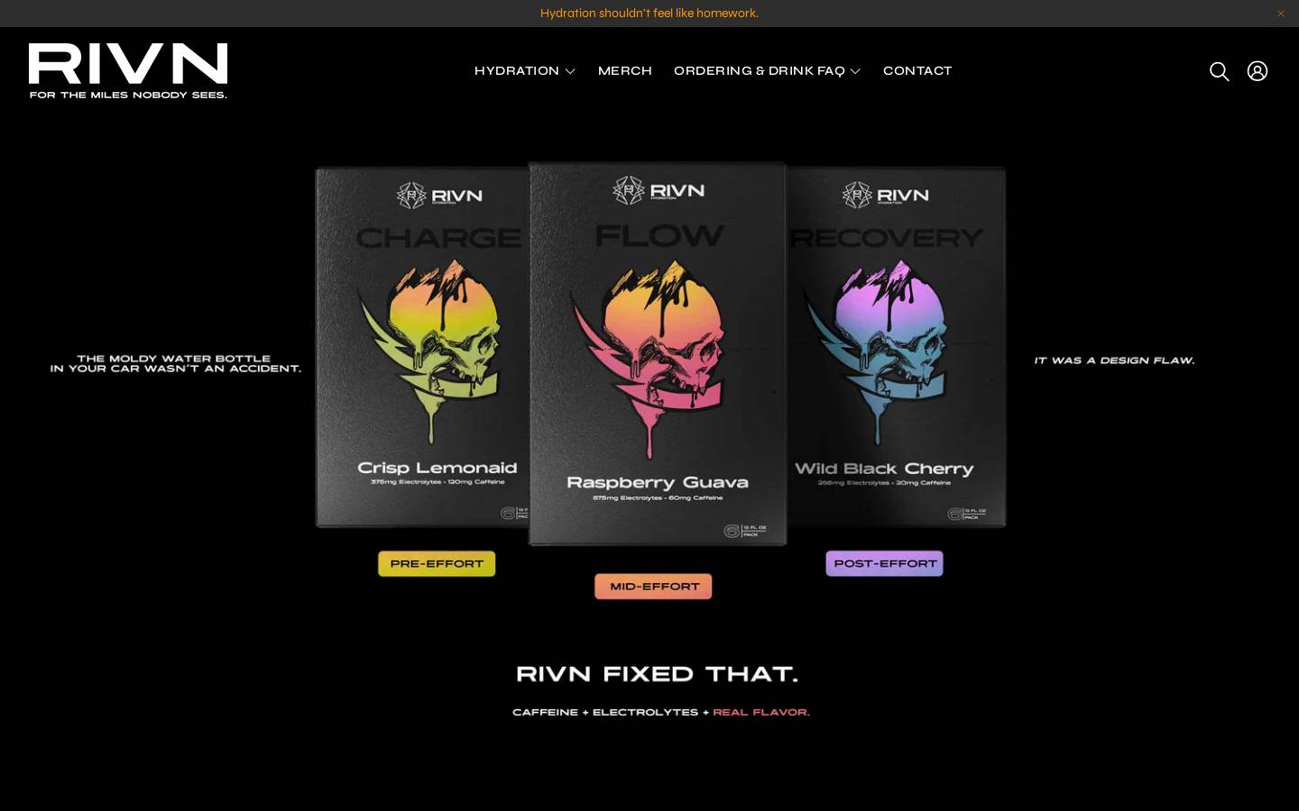 rivnhydration.com homepage screenshot