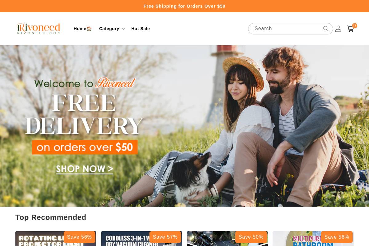 rivoneed homepage screenshot