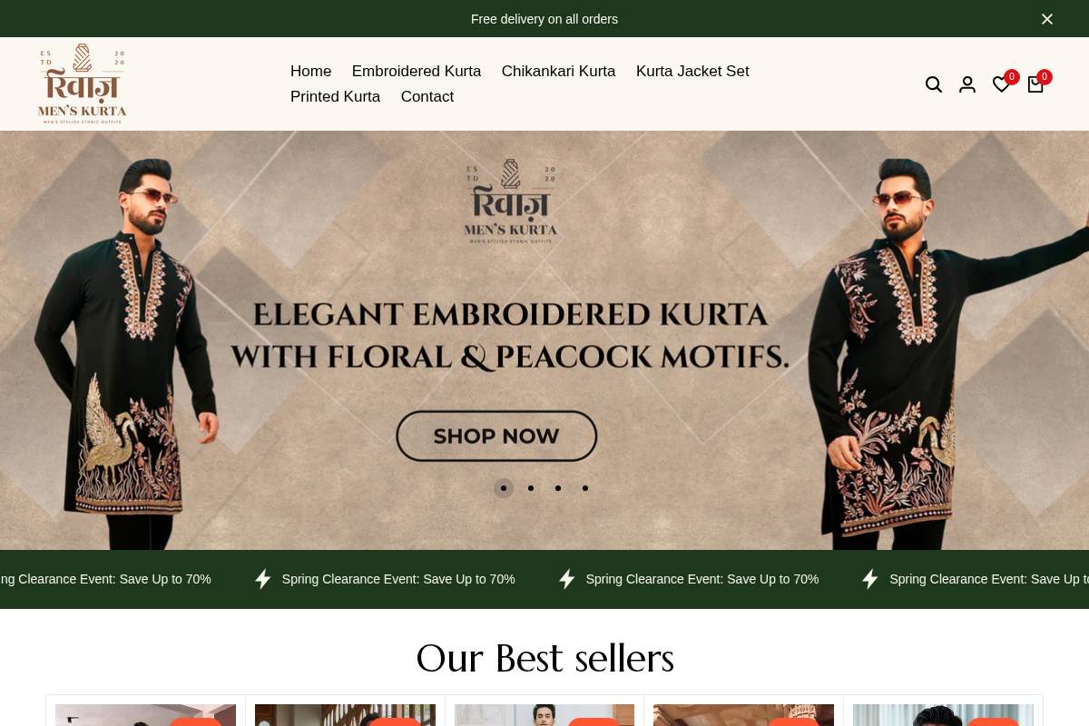 riwaazkurta.com homepage screenshot