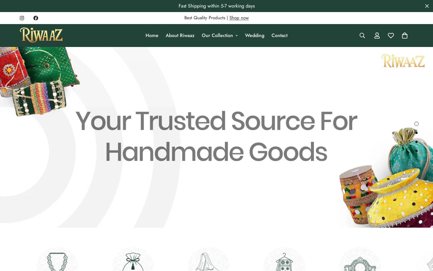 riwaazshop.com homepage screenshot
