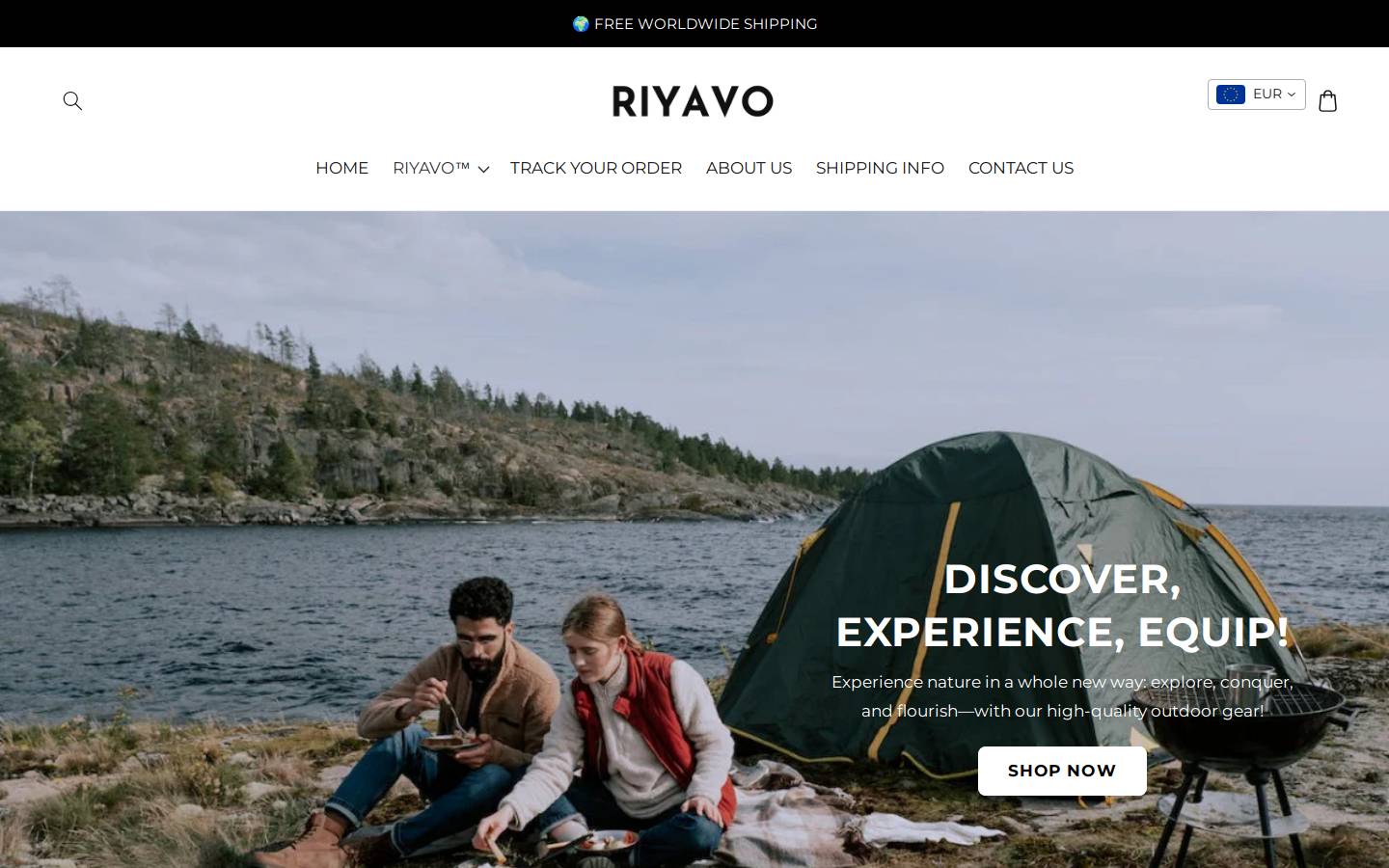 Riyavo homepage screenshot