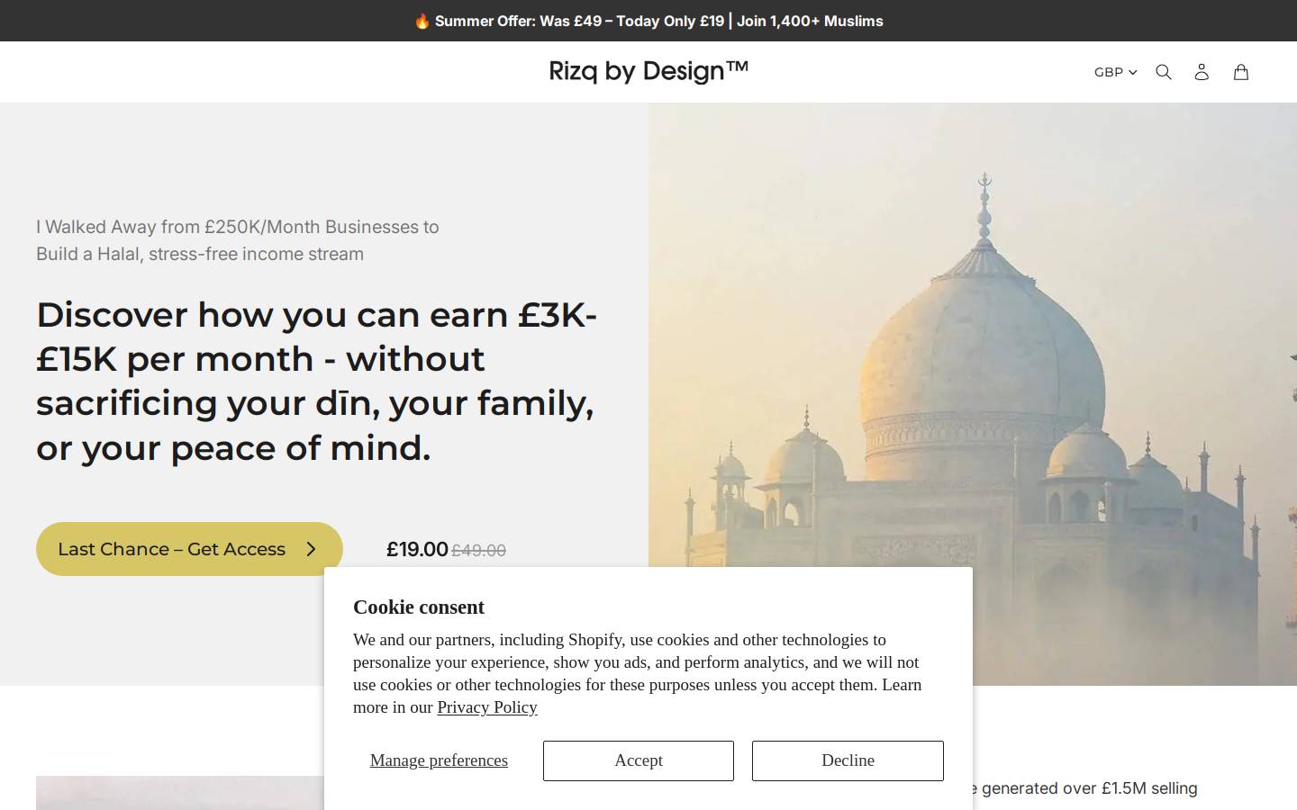 rizqbydesign.com homepage screenshot