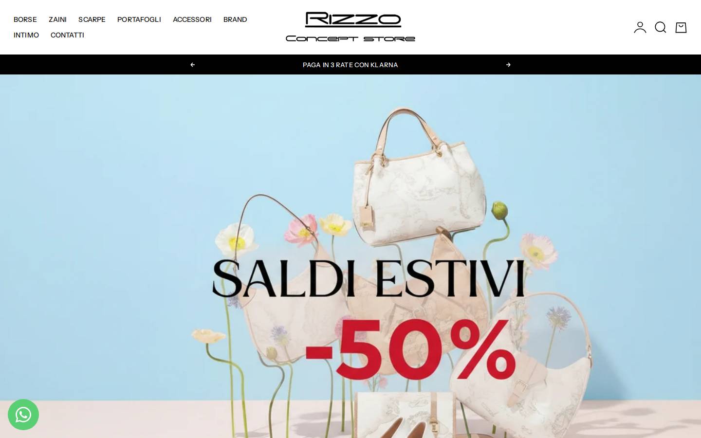 Rizzostore homepage screenshot