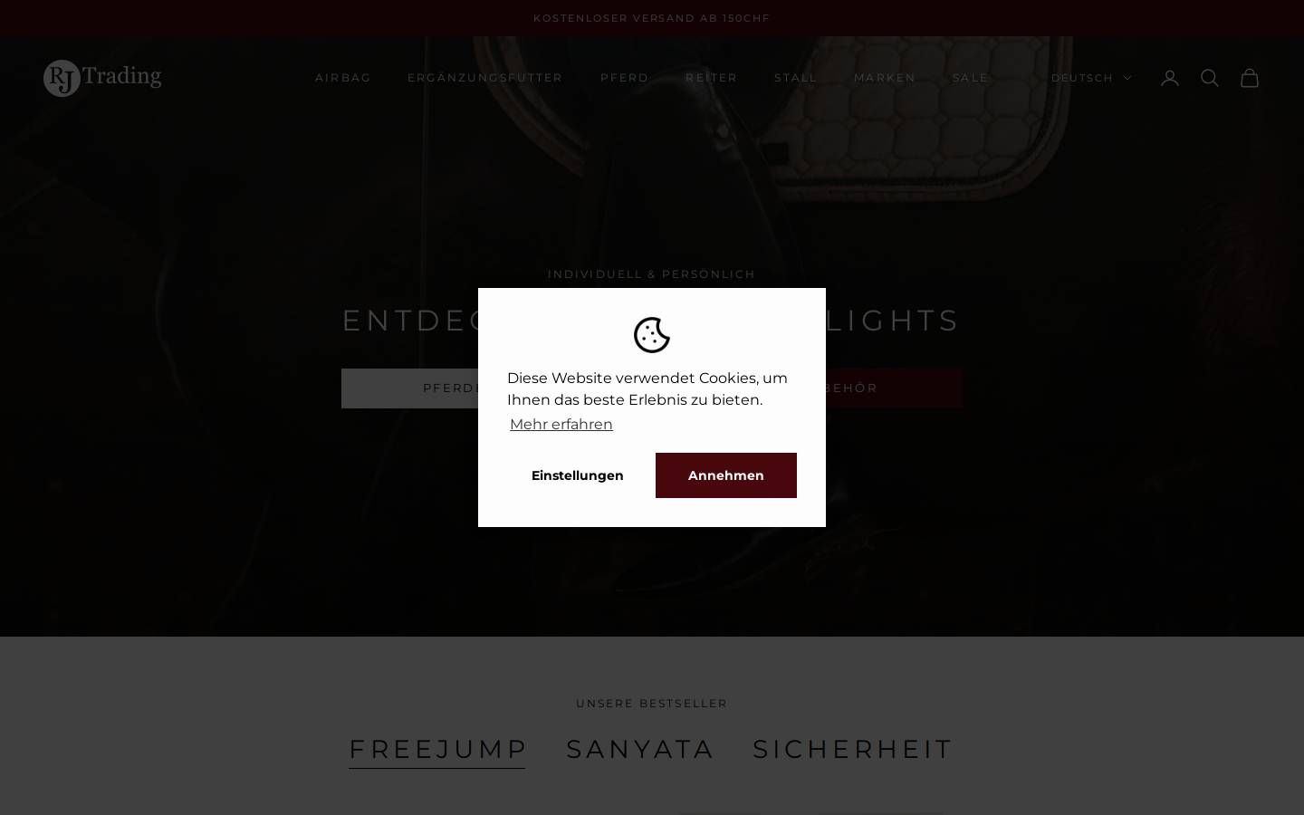 rj-trading.ch homepage screenshot