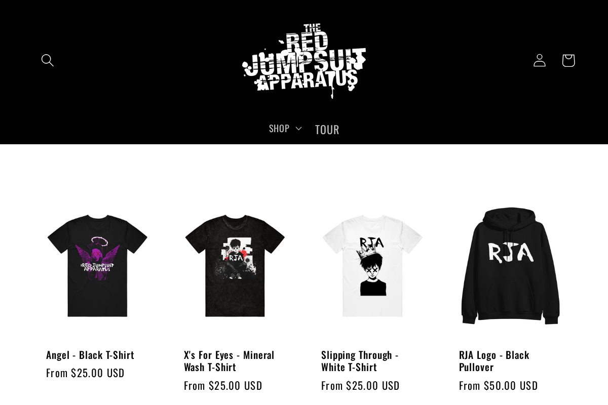 Red Jumpsuit Apparatus homepage screenshot