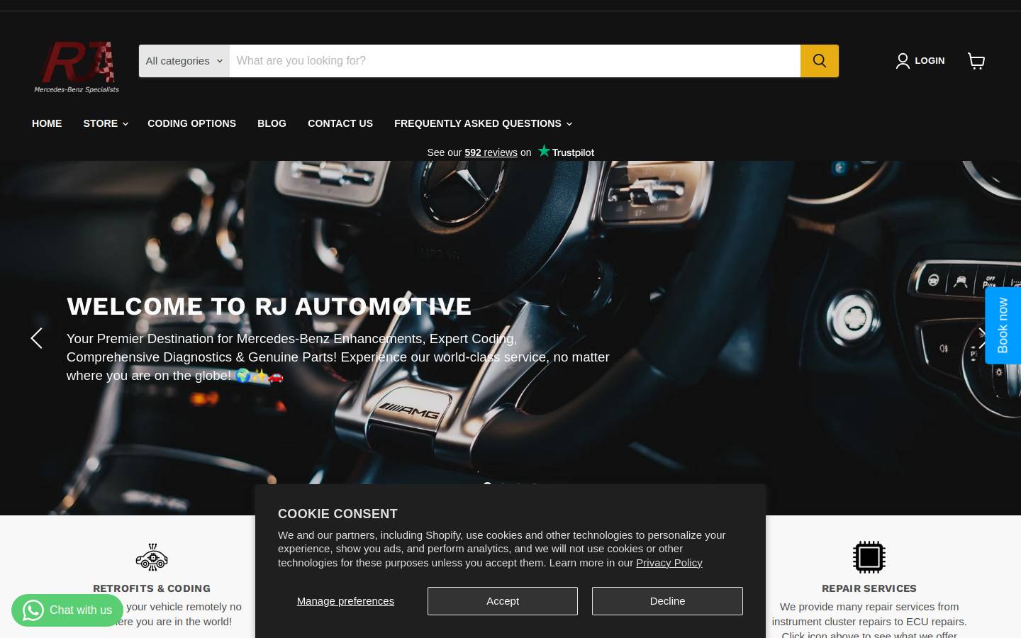 RJ Automotive & RJ Technologies Ltd homepage screenshot