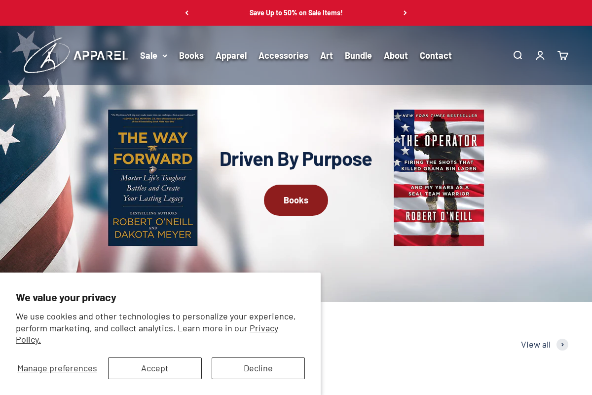 rjoapparel.com homepage screenshot