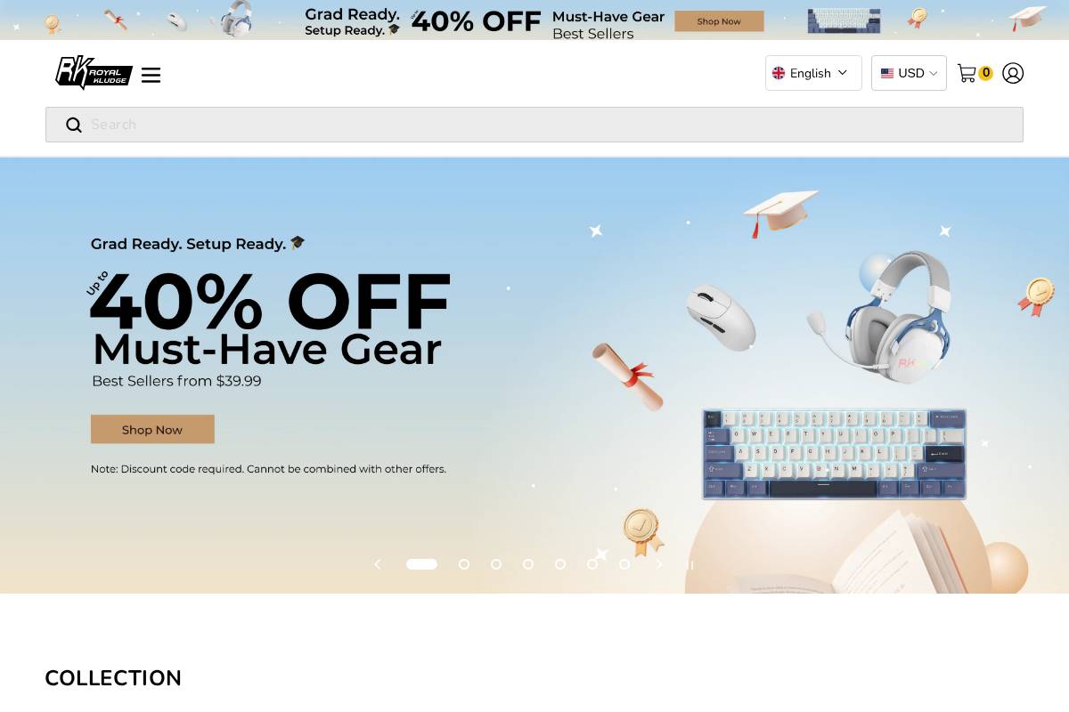 RK ROYAL KLUDGE homepage screenshot