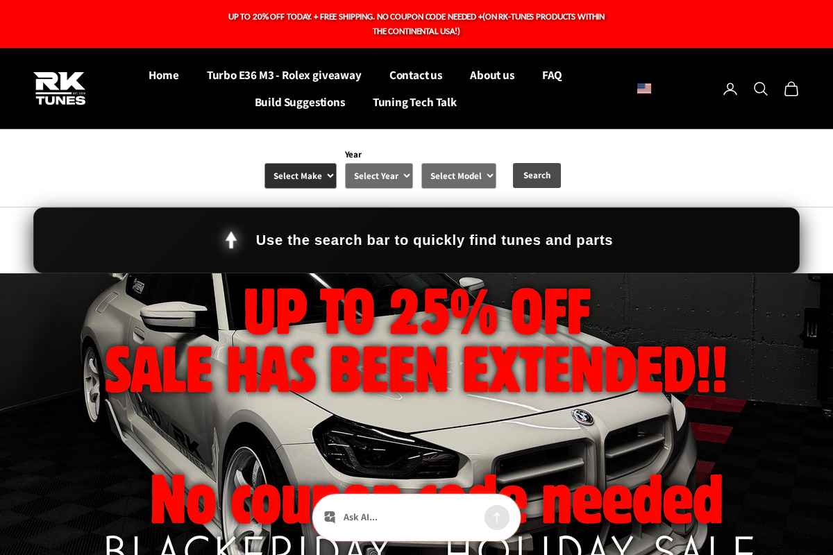 RKTunes homepage screenshot