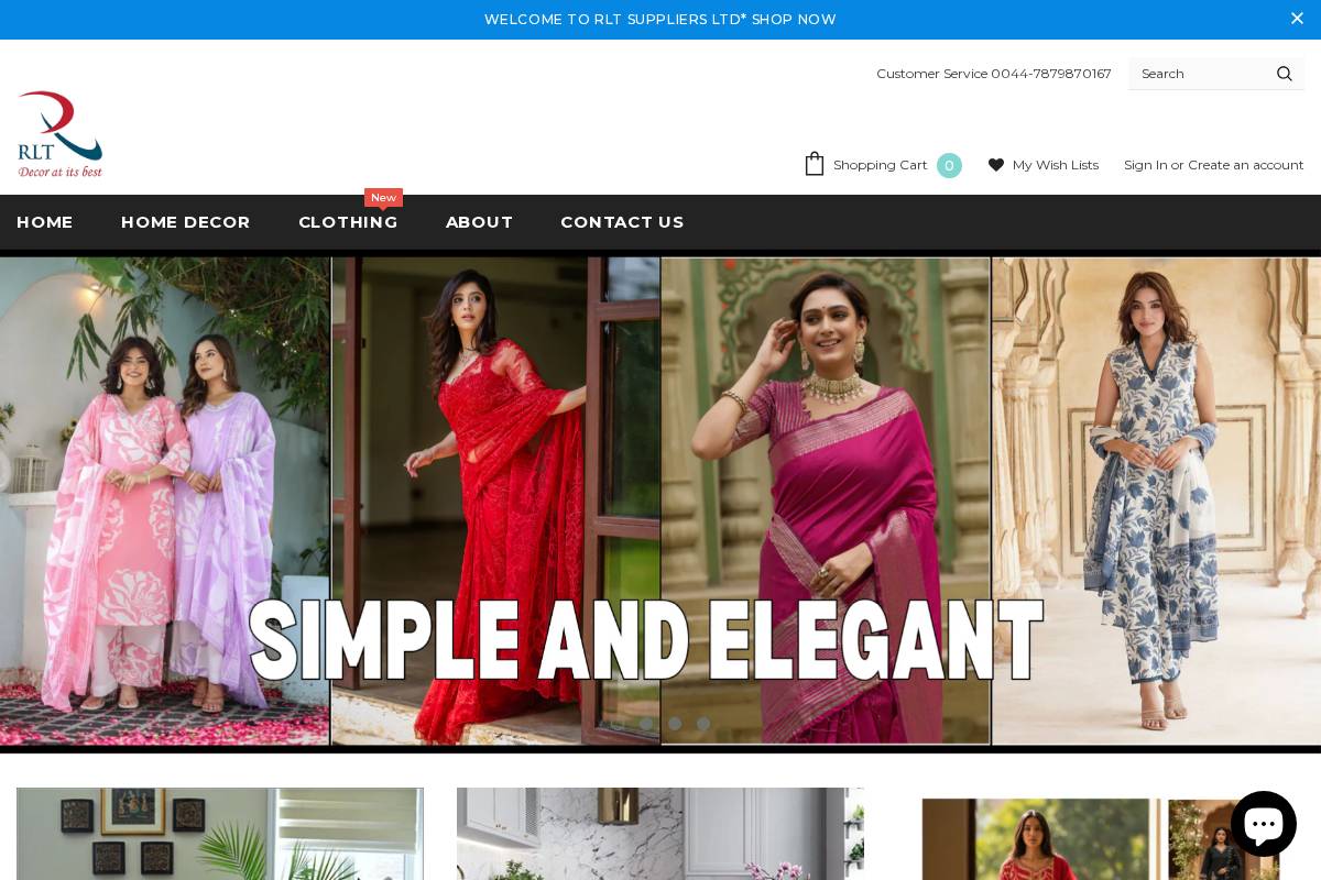 rltsuppliers.co.uk homepage screenshot