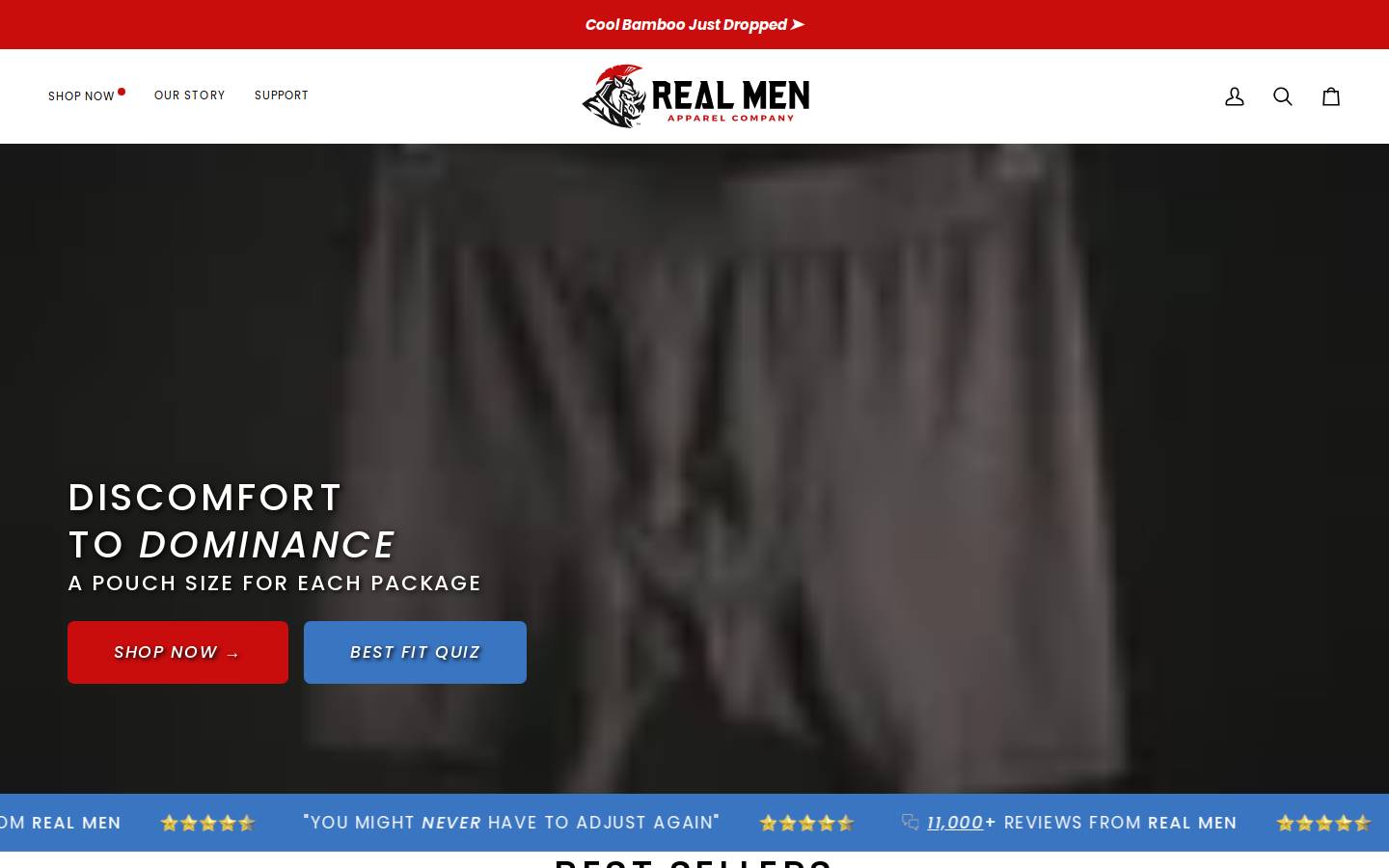 Real Men Apparel Company homepage screenshot