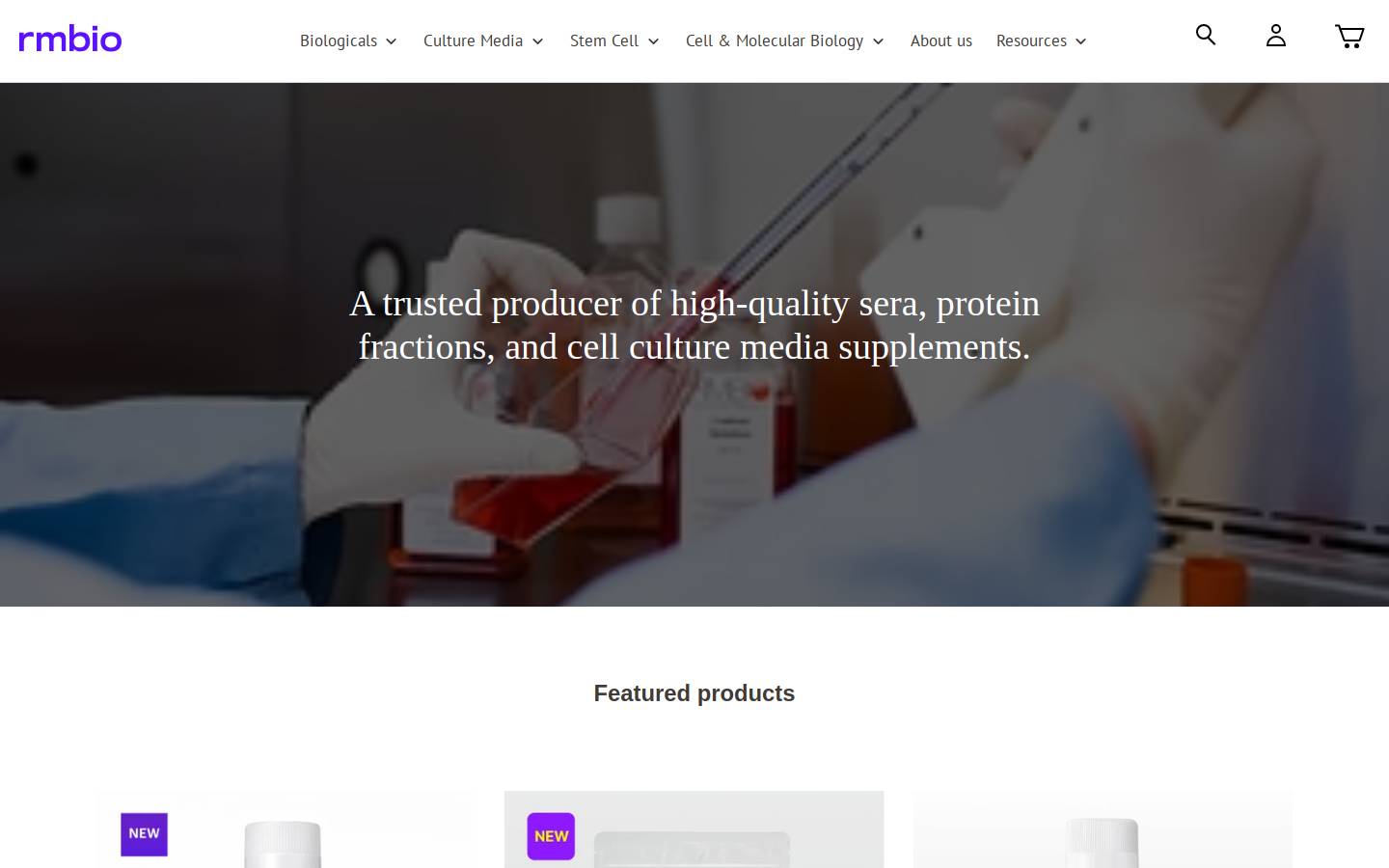 rmbio.com homepage screenshot