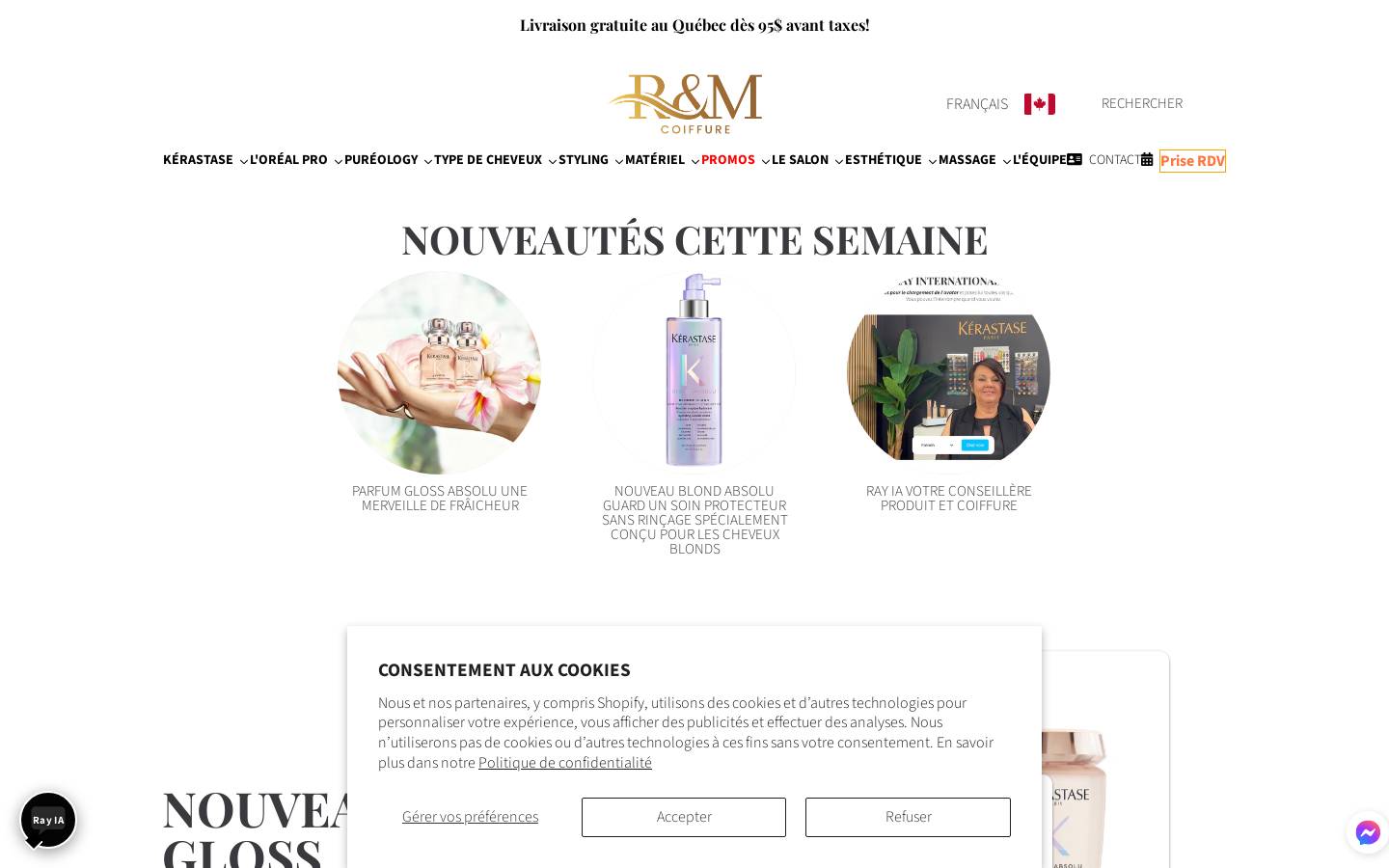 rmcoiffure.com homepage screenshot
