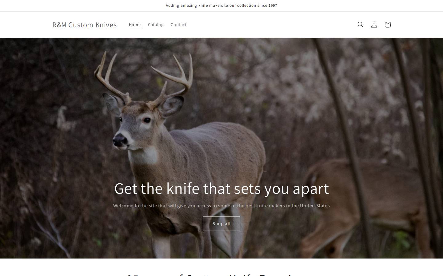 rmcustomknives.com homepage screenshot