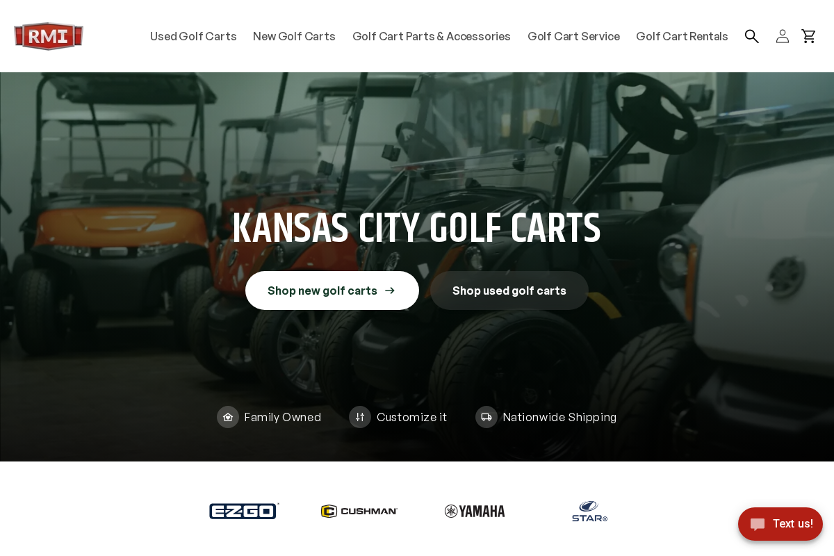 RMI Golf Carts homepage screenshot