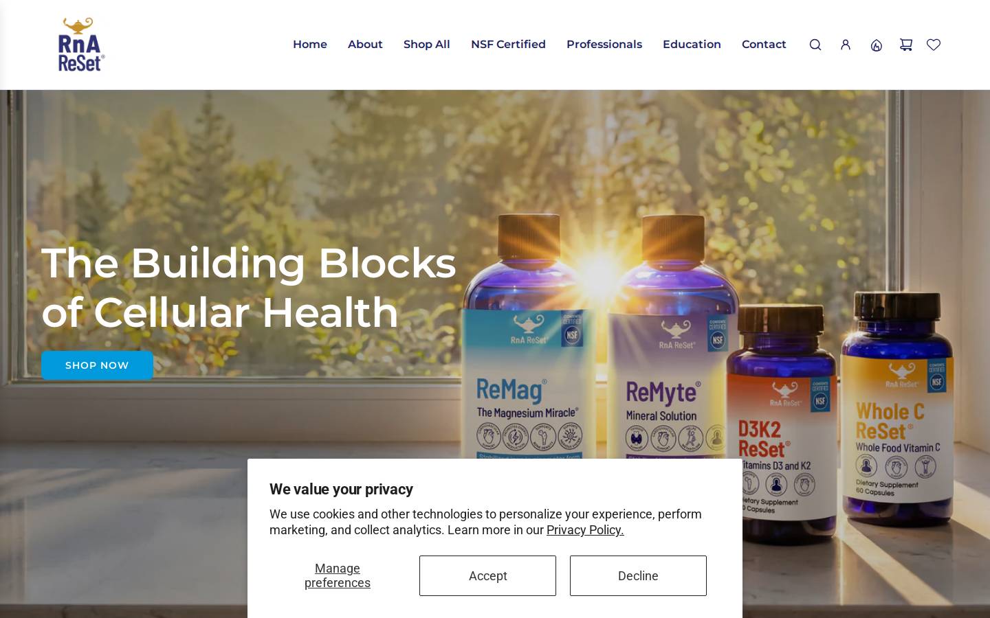 rnareset.com homepage screenshot