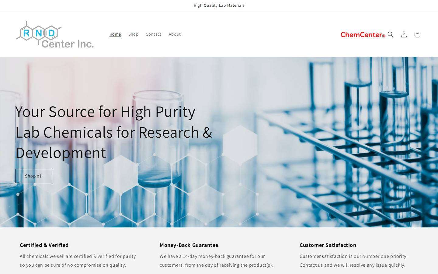 rndcenterinc.com homepage screenshot