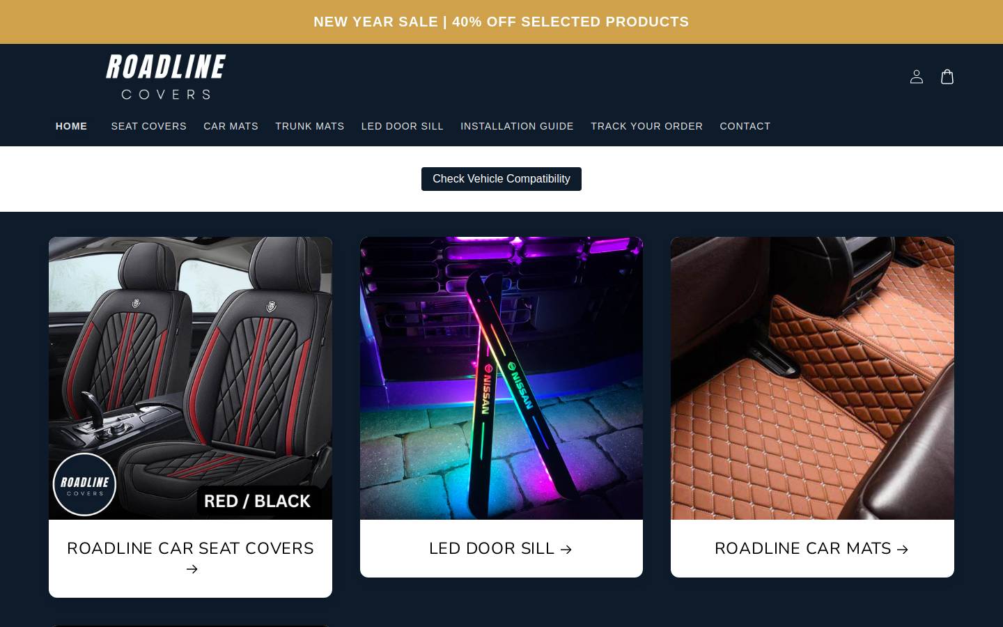 Roadlinecovers homepage screenshot