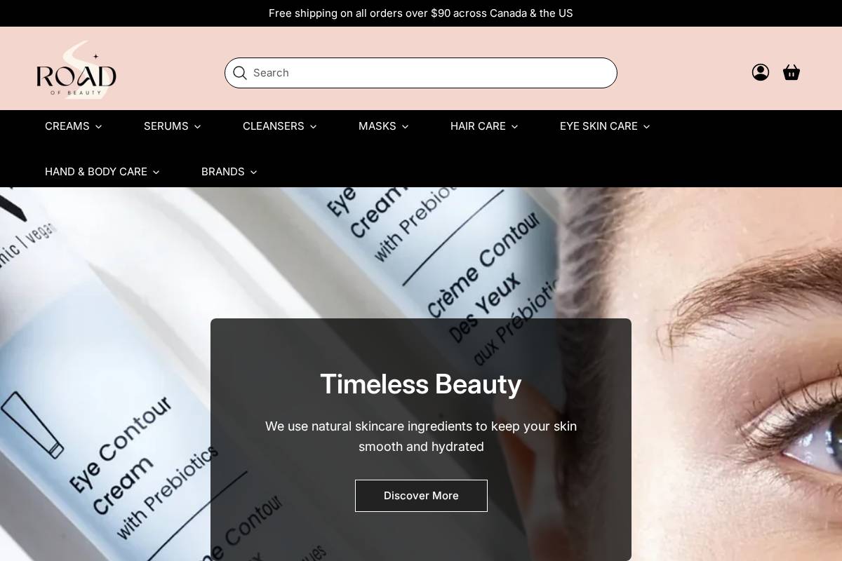 roadofbeauty.com homepage screenshot