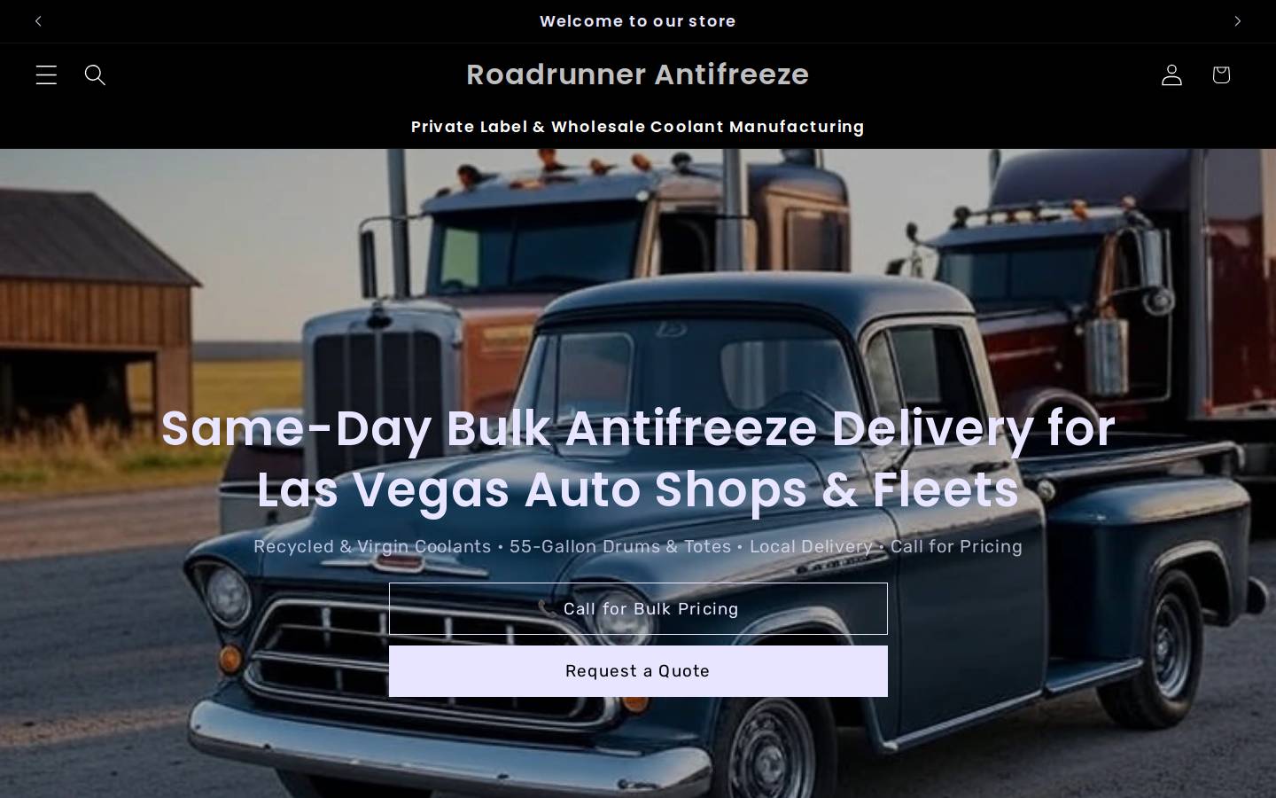 roadrunnerlubricants.com homepage screenshot