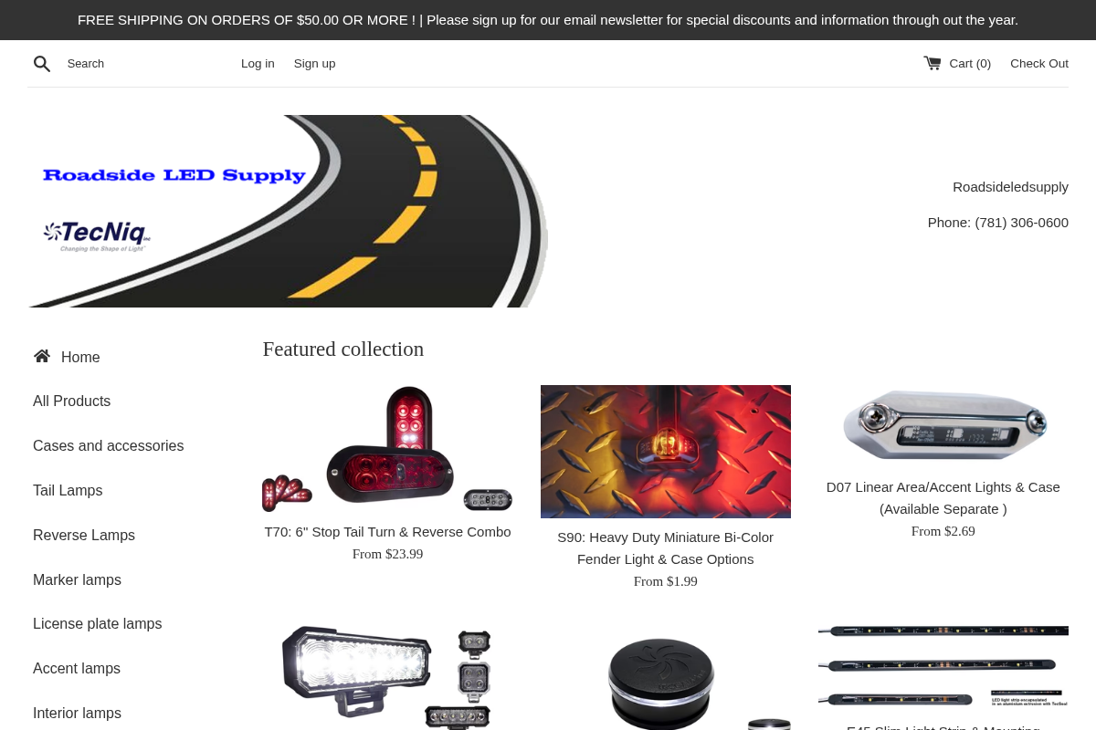 roadsideledsupply.com homepage screenshot