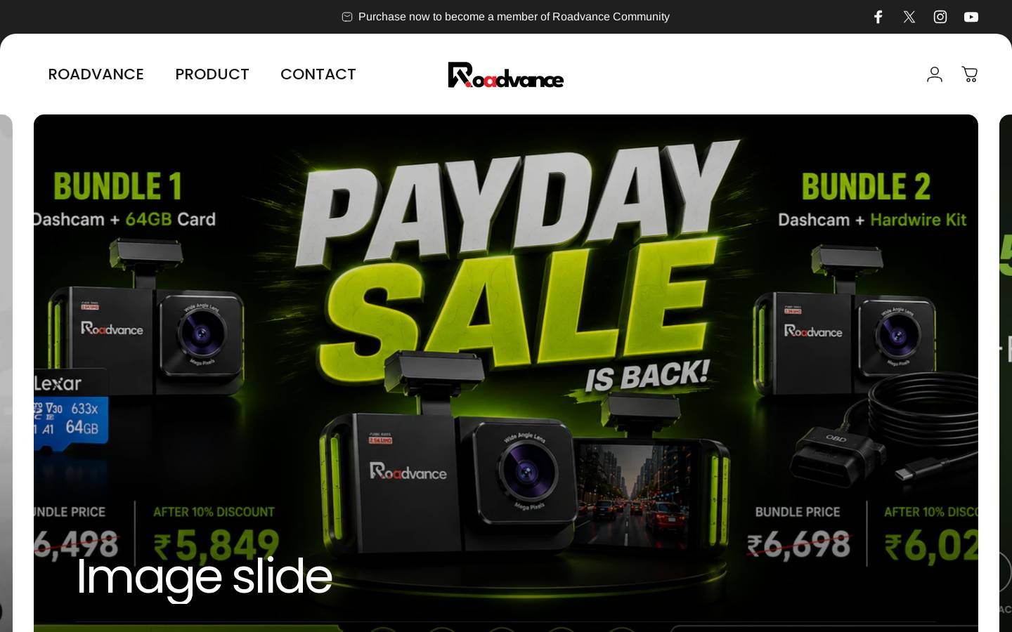 roadvance.com homepage screenshot