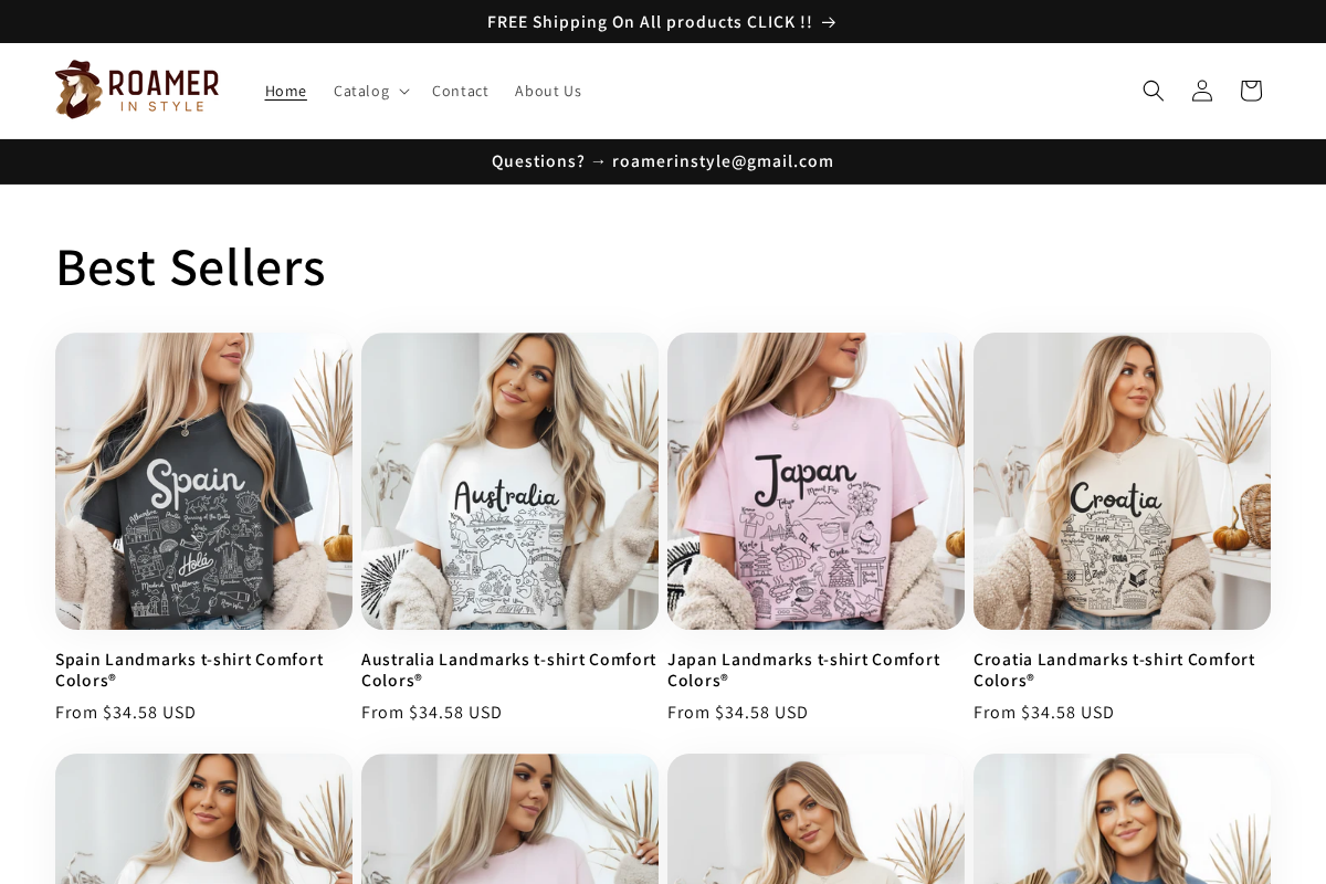 RoamerInStyle.shop homepage screenshot