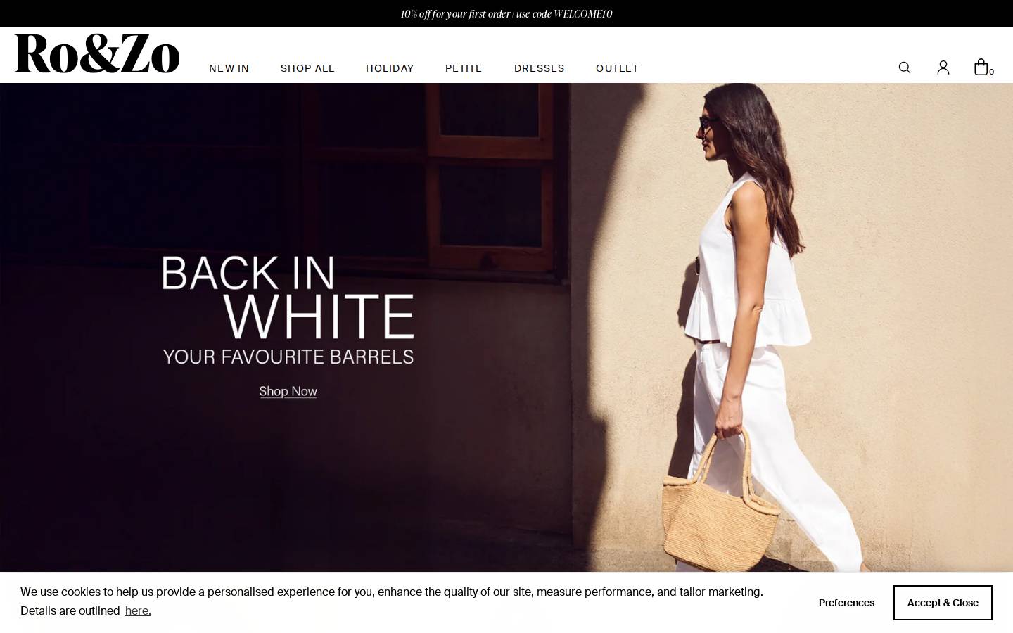 Ro&Zo homepage screenshot