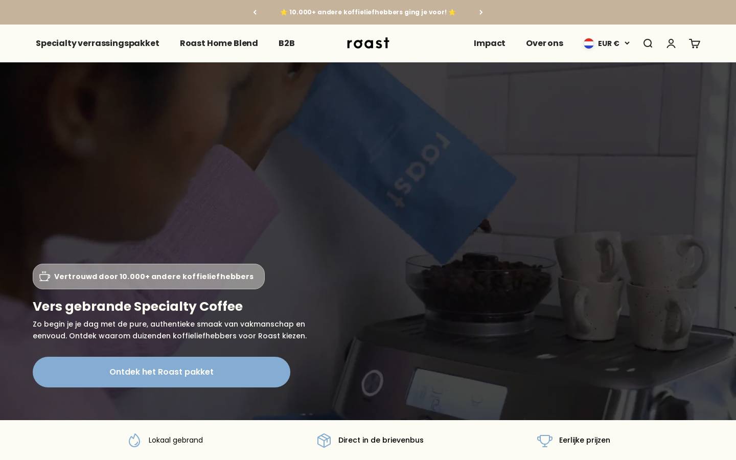 Roast homepage screenshot